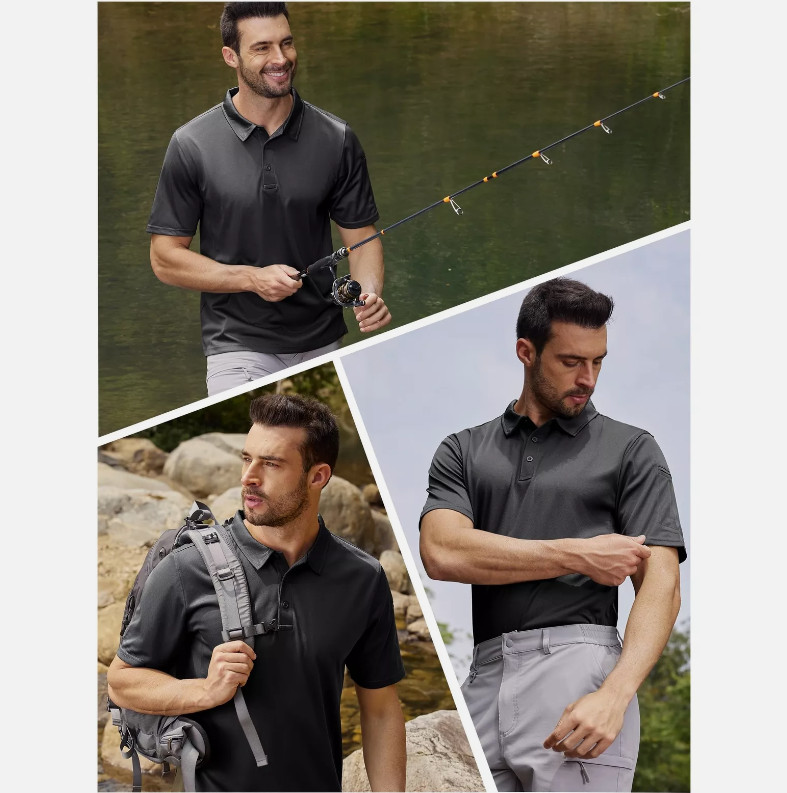 Men’s Tactical Polo T-Shirt Quick Dry Combat Short Sleeve Team Work Casual Shirt