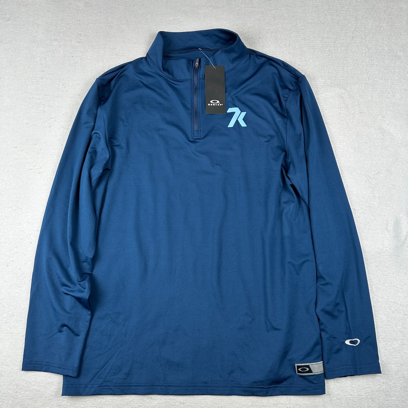 Oakley Shirt Mens Large Blue Hydrolux Podium 1/4 Zip Pullover Golf Training