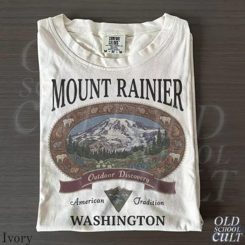 Vintage Mount Rainier Washington Graphic Comfort Tee