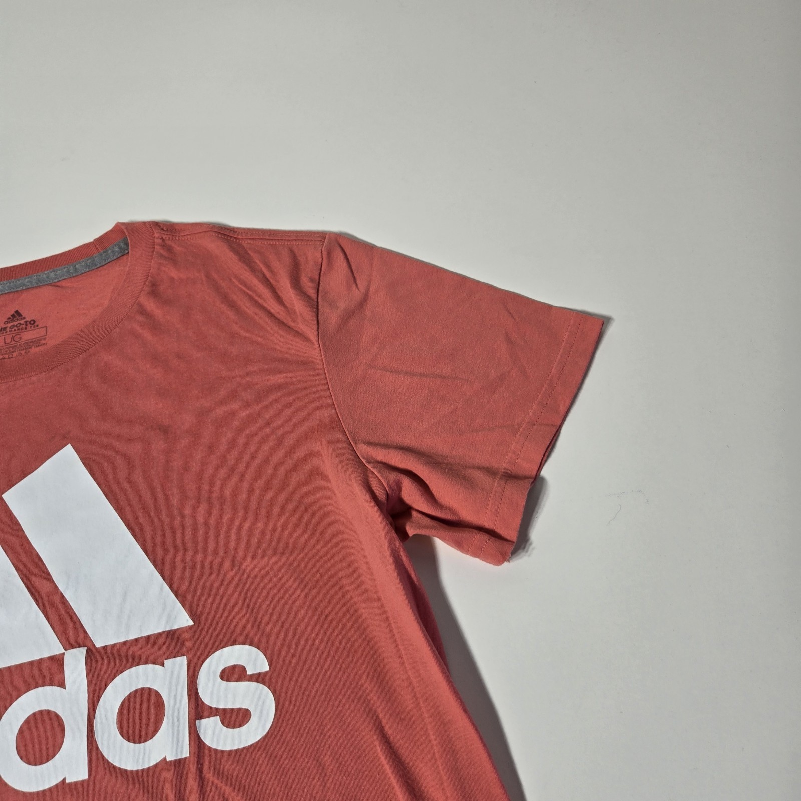 Adidas Shirt Mens Large Orange Short Sleeve Go To Performance Tee Active