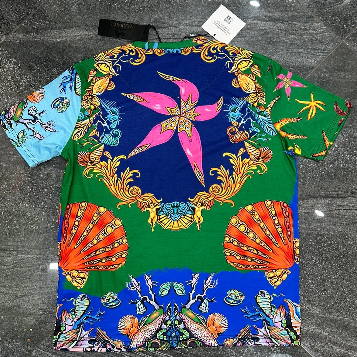 Men’s Versace Sea Life Multicolor Graphic Print Crew Neck USA Size 3XL
