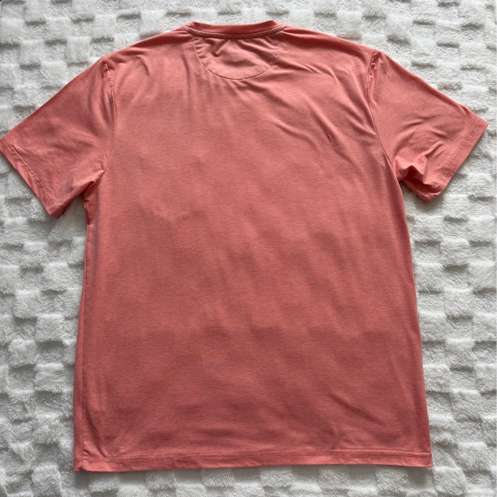 Chaps Mens Performance T-Shirt Large Coral Heather Short Sleeve Pocket Ryda L