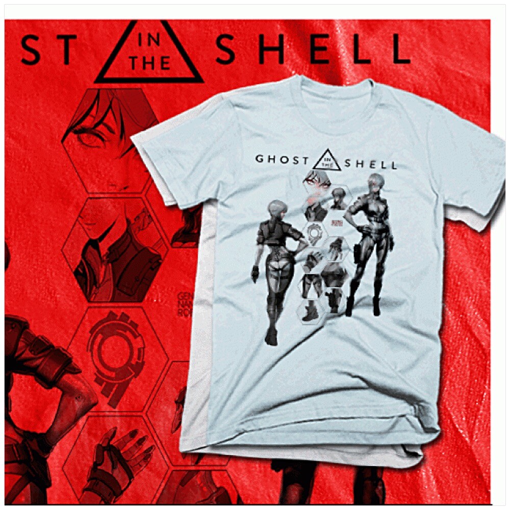 Anime t-shirt tactical espionage Ghost operative cyberpunk assassins shell ops