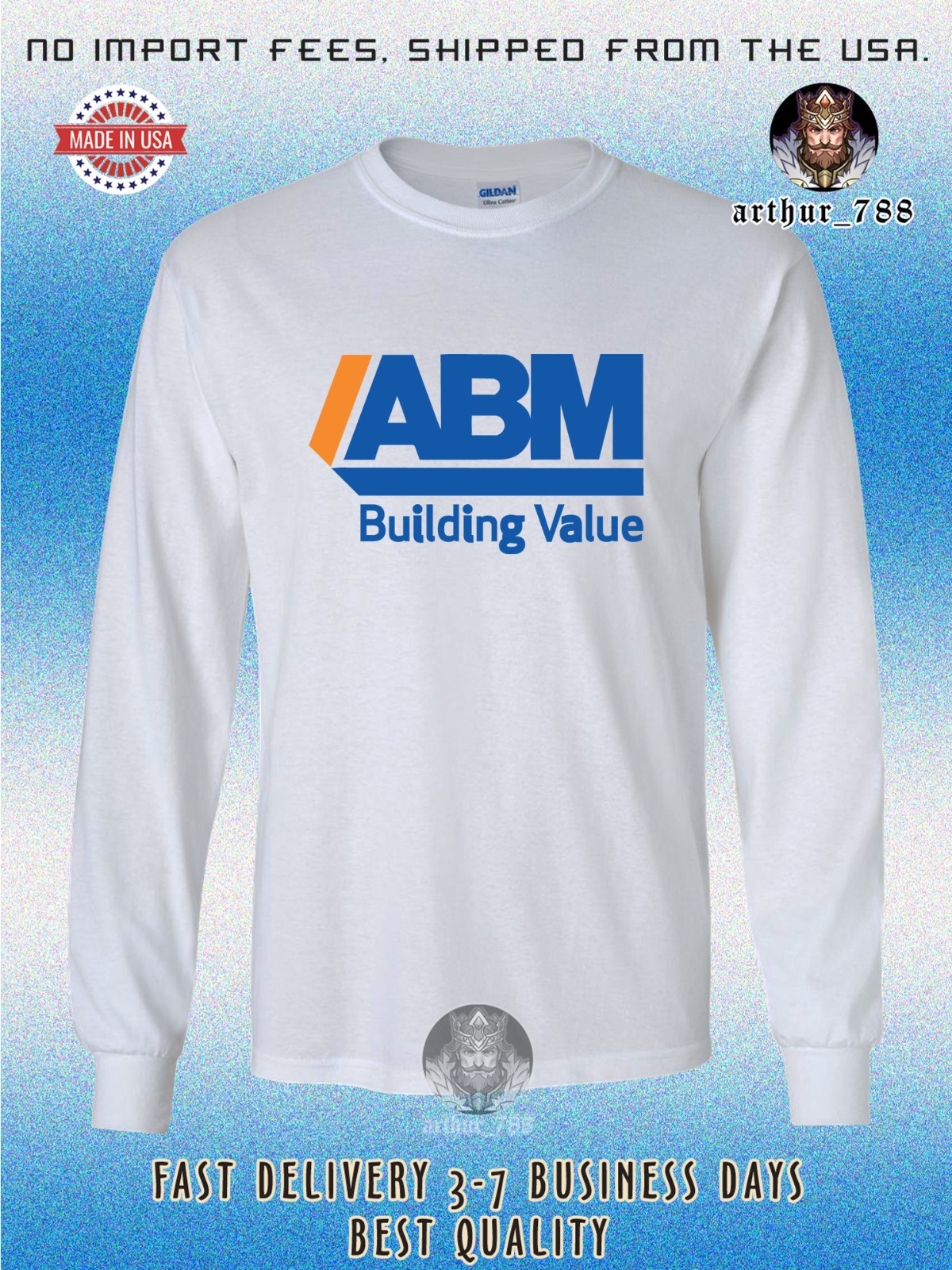 New ABM building Industries Long Sleeve Men’s T-Shirt American Size Tees