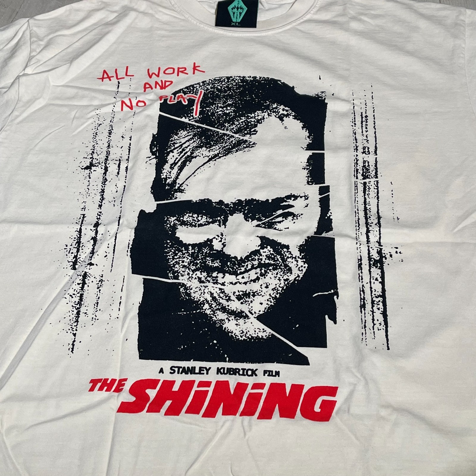 XL Graveyard Goods The Shining Here’s Johnny Horror Short Sleeve Tan T-shirt OOP