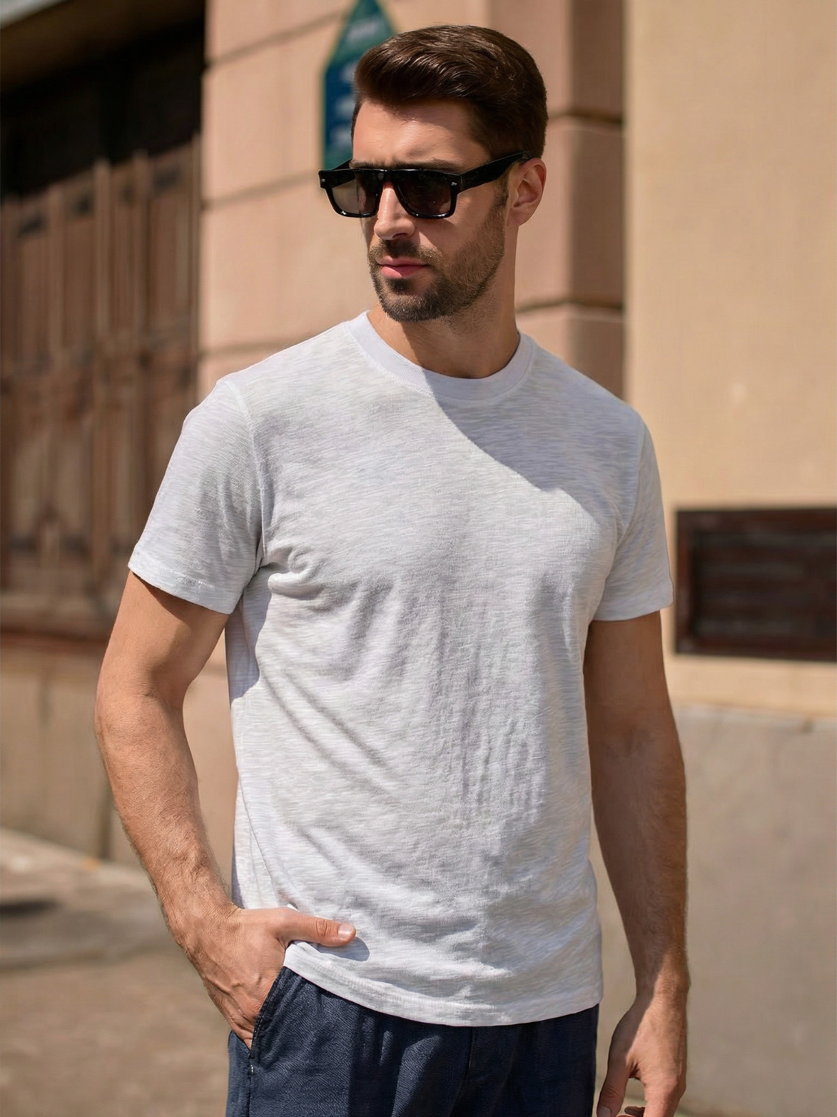 NEW Drive Shirt Linen Blend Summer Tee Black White Navy Crew Neck Made in USA