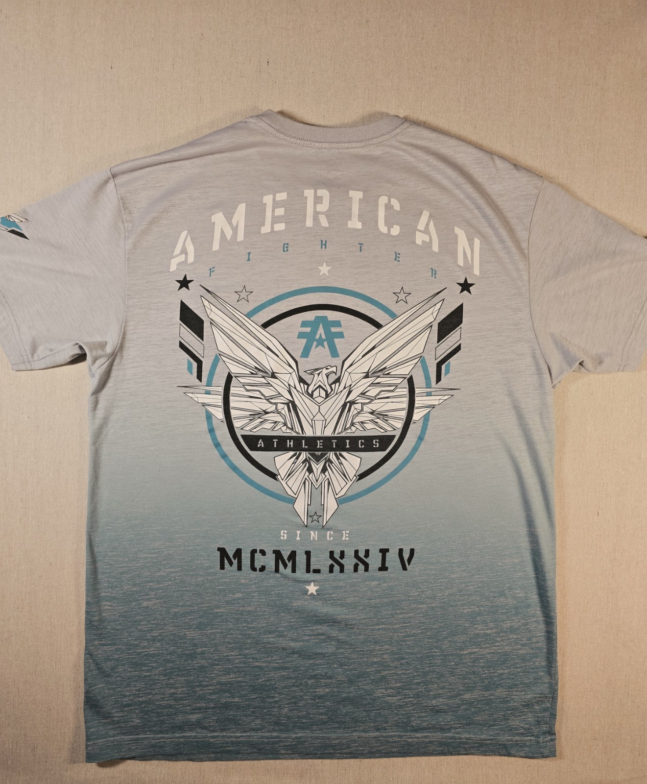 American Fighter From Affliction Premium Tshirt Mens 2xl Teal Gray Y2k 90’s