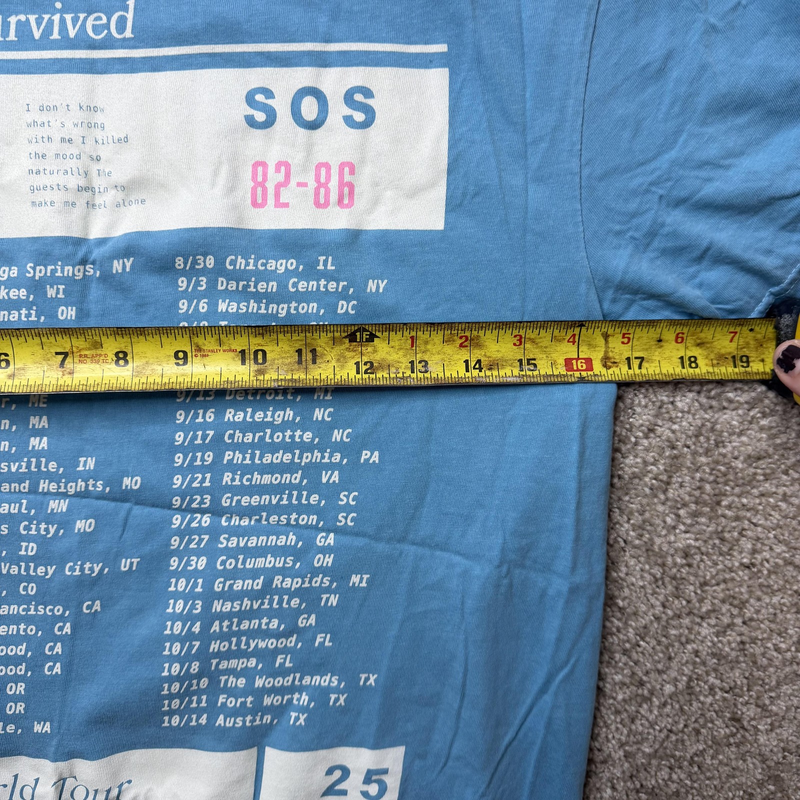 Lumineers Automatic LP5 Shirt Mens Small Blue Comfort Colors World Tour 2025