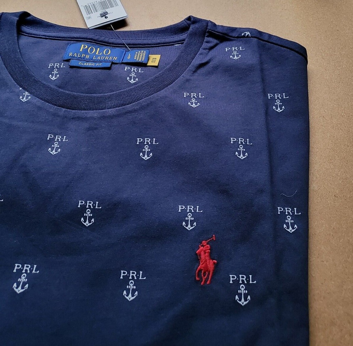 Men`s POLO RALPH LAUREN crew neck T-shirt Classic Fit Size L XL 2XL Navy Blue