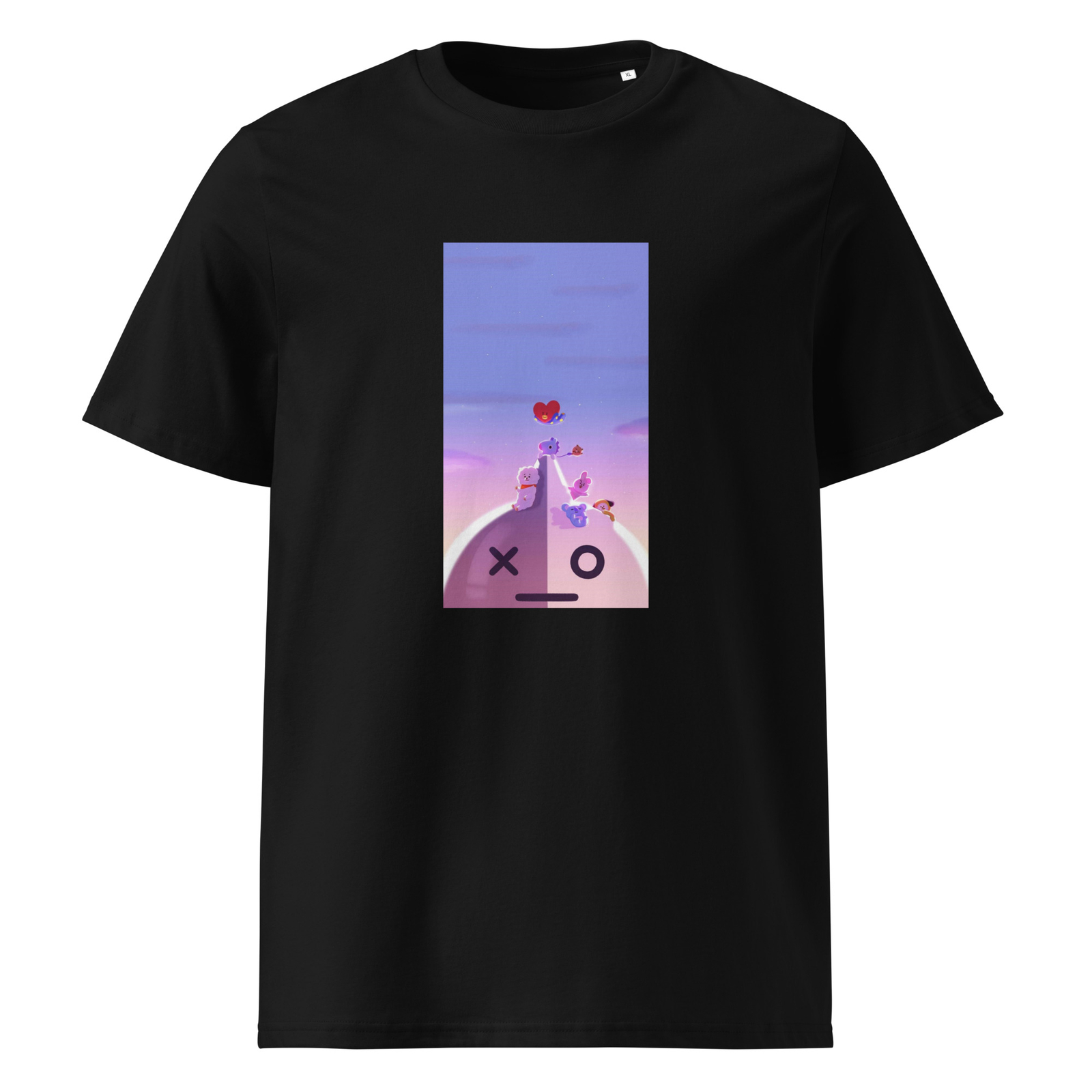 BT21 Unisex organic cotton t-shirt (Black) (Design 1)