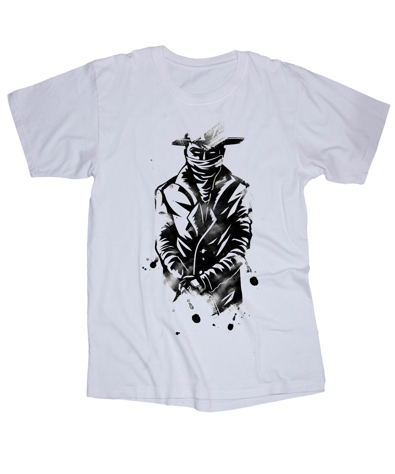 Outlaw watercolor style sketch Western Cowboy Ranch Outback White T-Shirt