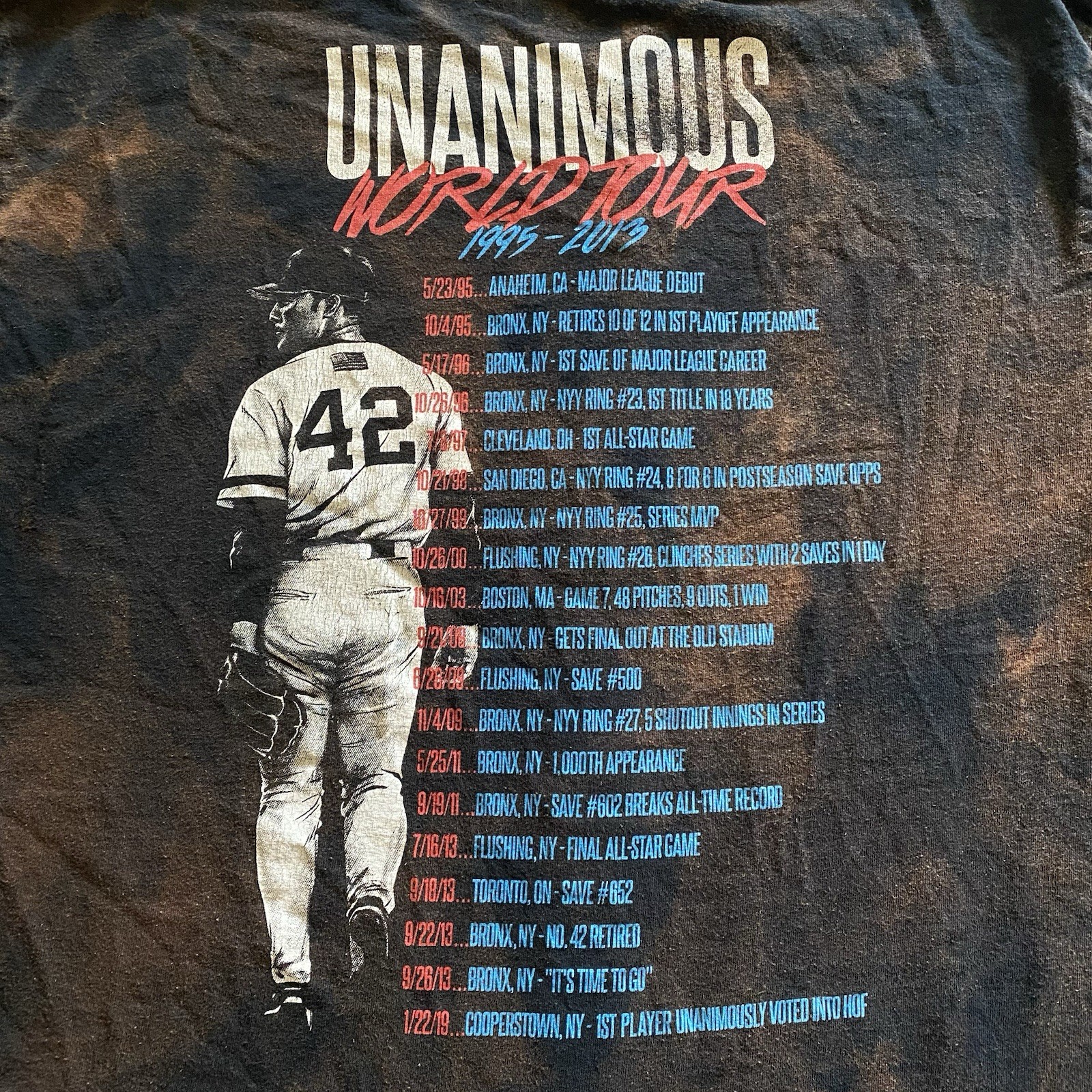 Bleacher Report Mariano Rivera World Tour Long Sleeve Shirt Mens L Black Bleach