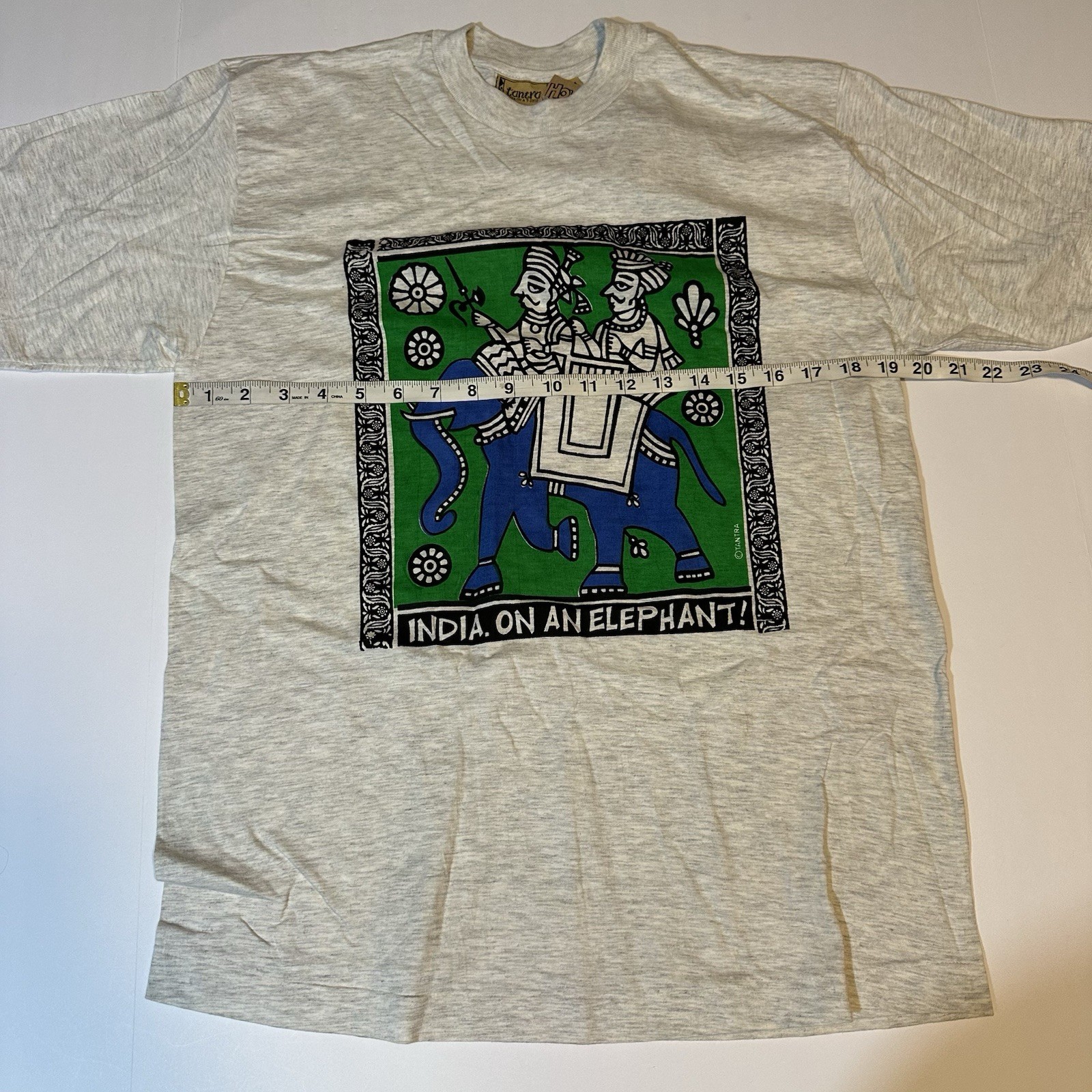 Vtg 90s Tantra India On A Shirt T Shirt Single Stitch Travel Elephant Sz M NWT