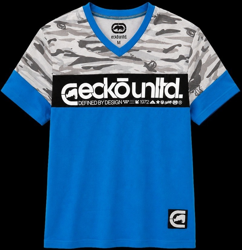 ECKO UNLTD S/S V-NECK T-SHIRT ATOMIC BLUE – EO31K806-Size (S-XL)
