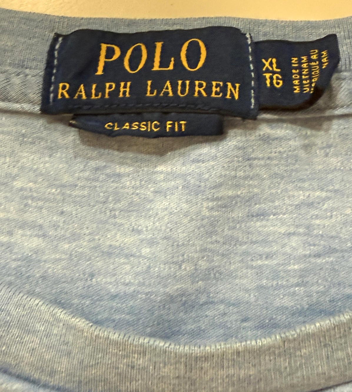 Polo Ralph Lauren Shirt Mens XL Blue Classic Fit Tri Color Pony Embroidered Logo