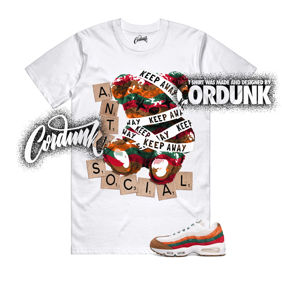 Air Max 95 Eleven Total Orange Green Gym Red Big Bubble T Shirt Match ANTI