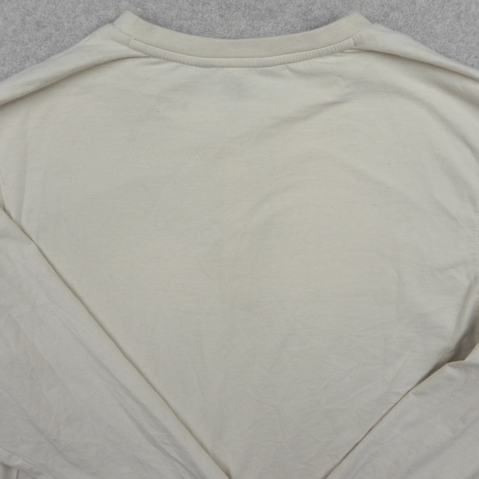 Banana Republic Henley T-Shirt Mens Large Casual Stretch Flex Ivory Long Sleeve