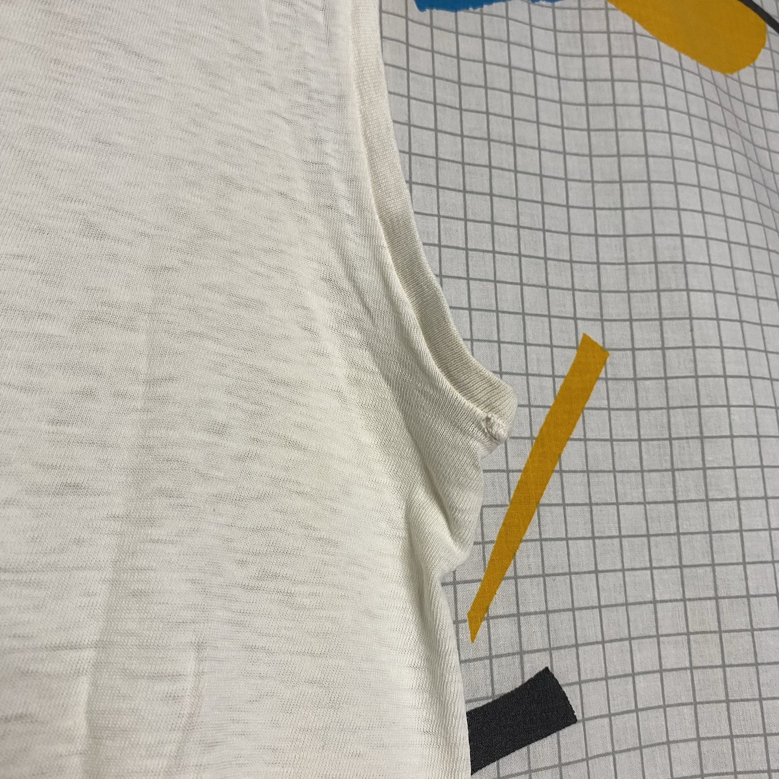 Vintage 40s White Tshirt Paper Thin Medium Sleeveless 50s Rockabilly Champknit
