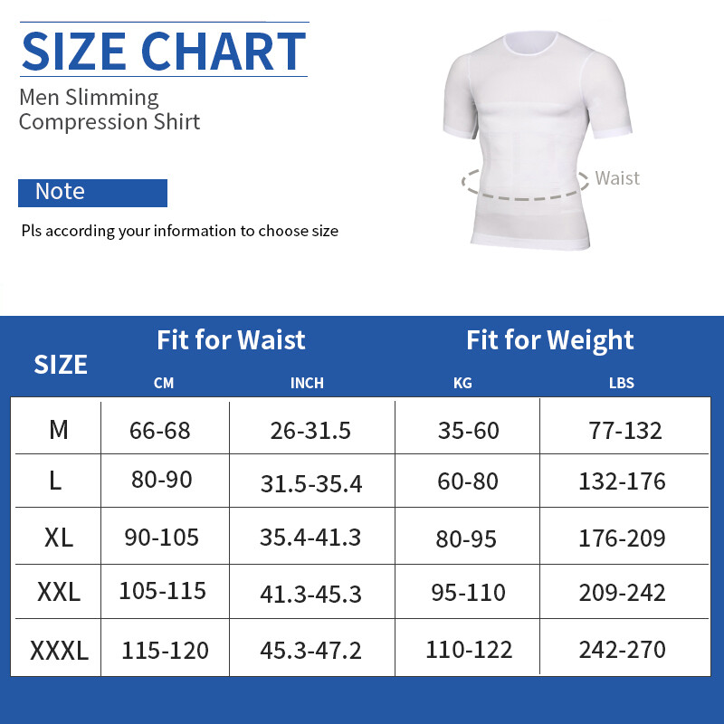 SecondSkin Men’s Compression T-Shirts Body Shaper Slimming Cooling Fitness Tops