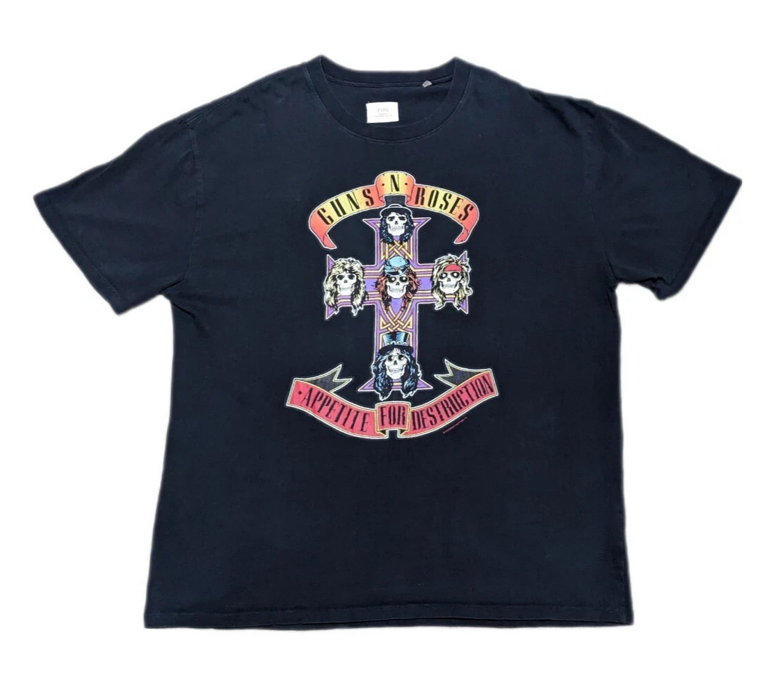 FOG Fear of God Essentials Guns n Roses Tee Size Large Black 2015-2016
