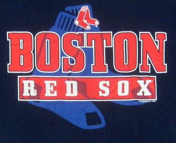 Boston Red Sox Mens T-Shirt (2XL) MLB Blue 100% Cotton Genuine Merchandise NWOT