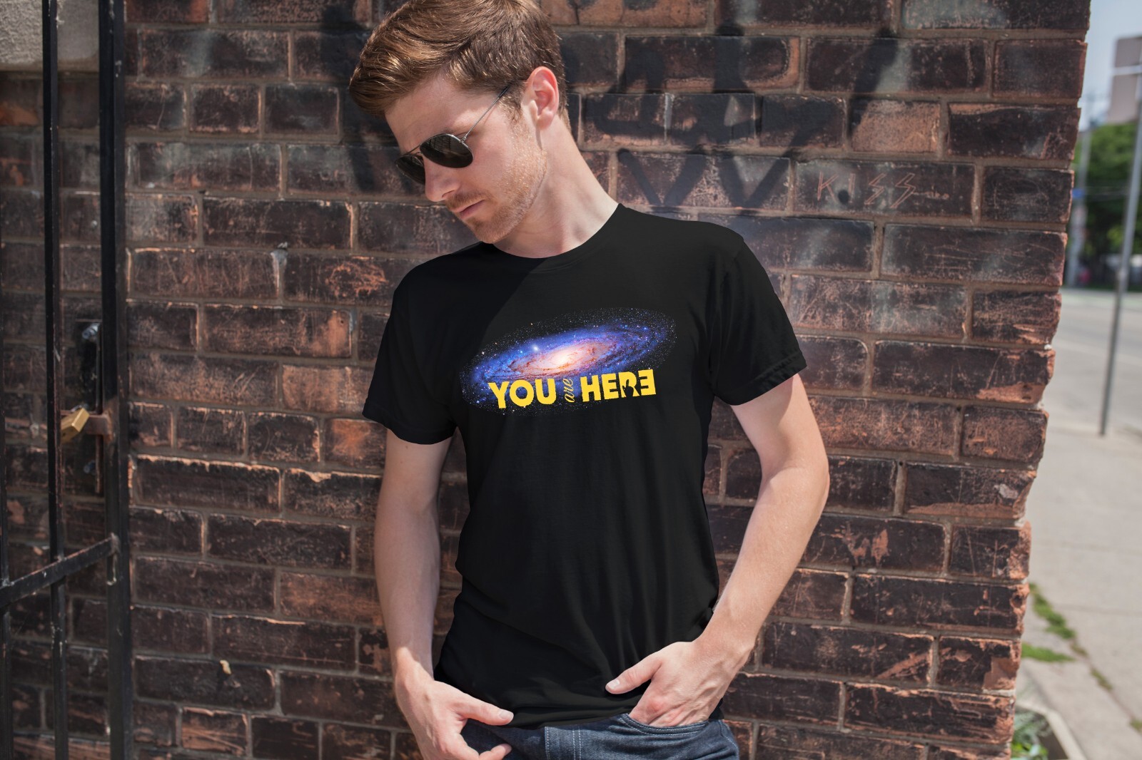 You are here: Milky Way galaxy map — Short-Sleeve Unisex T-Shirt, space t-shirt