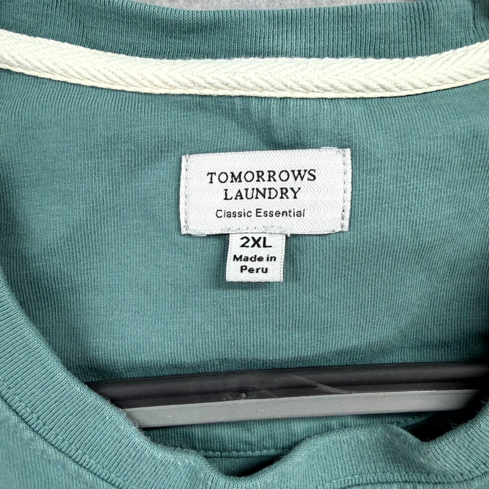 Tomorrows Laundry Classic Essential T-Shirt Mens XXL Teal Everyday Wear Crew