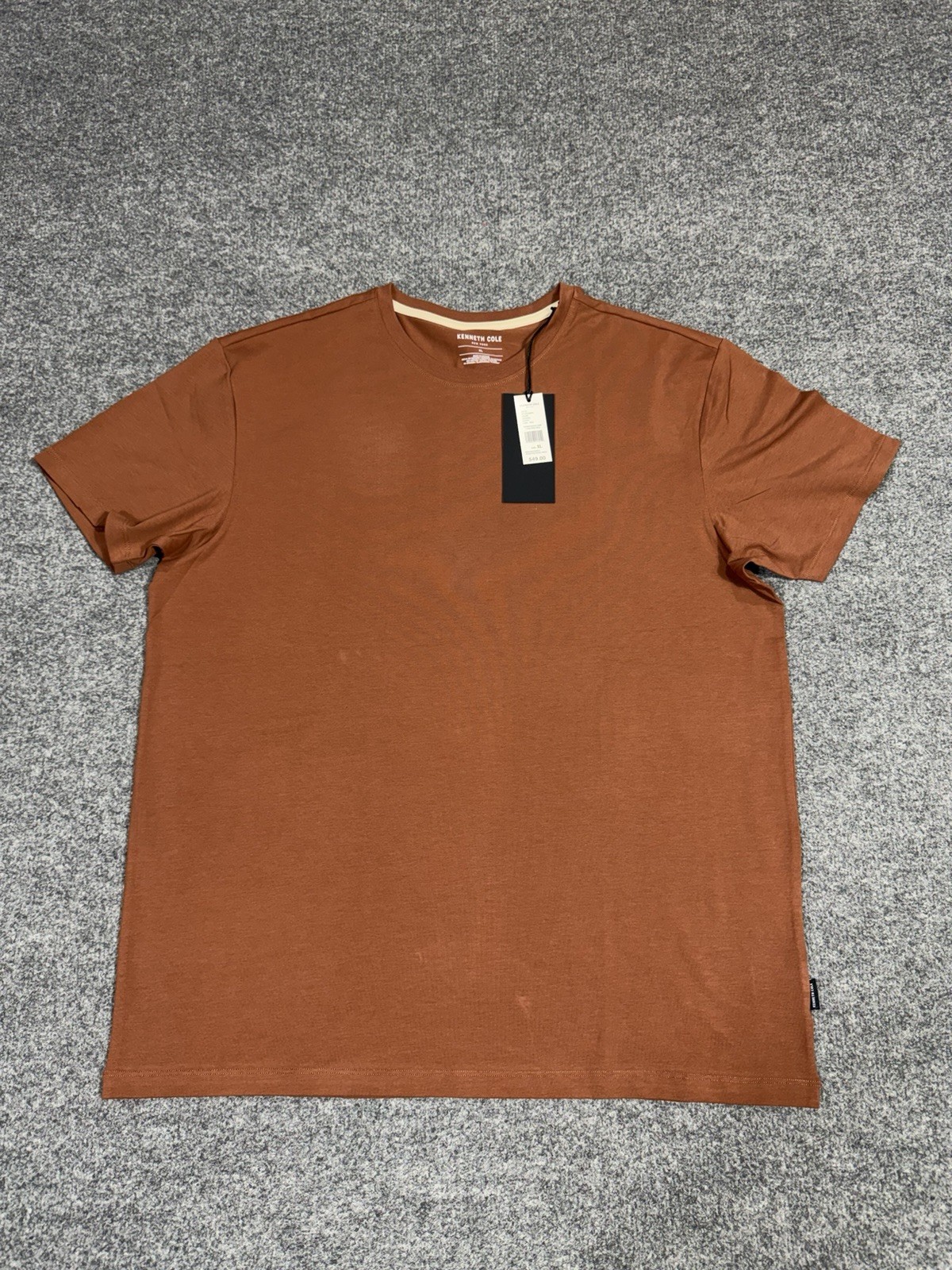 Kenneth Cole Men’s T Shirt Brown Sequoia XL Short Sleeve Soft Crew Neck NWT $49