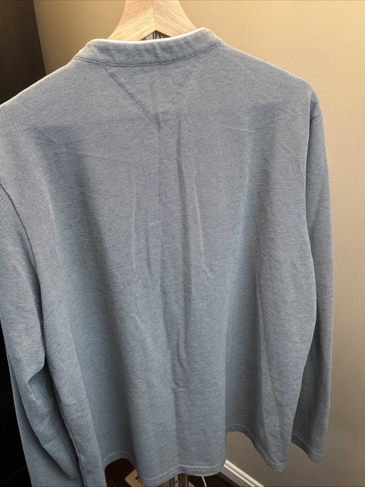 Brax Men’s Feel Good Henley Long Sleeves XL Ultralight, Easy Care, Gray/Blue