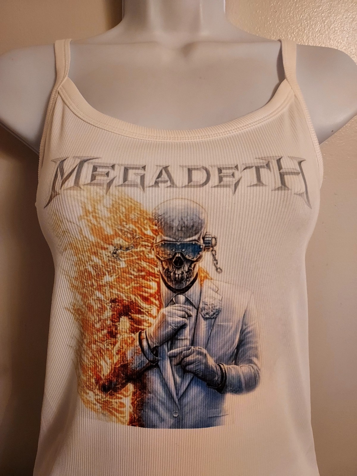 Megadeth tank top flames design Megadeth cropped tank top ribbed Megadeth Shirt