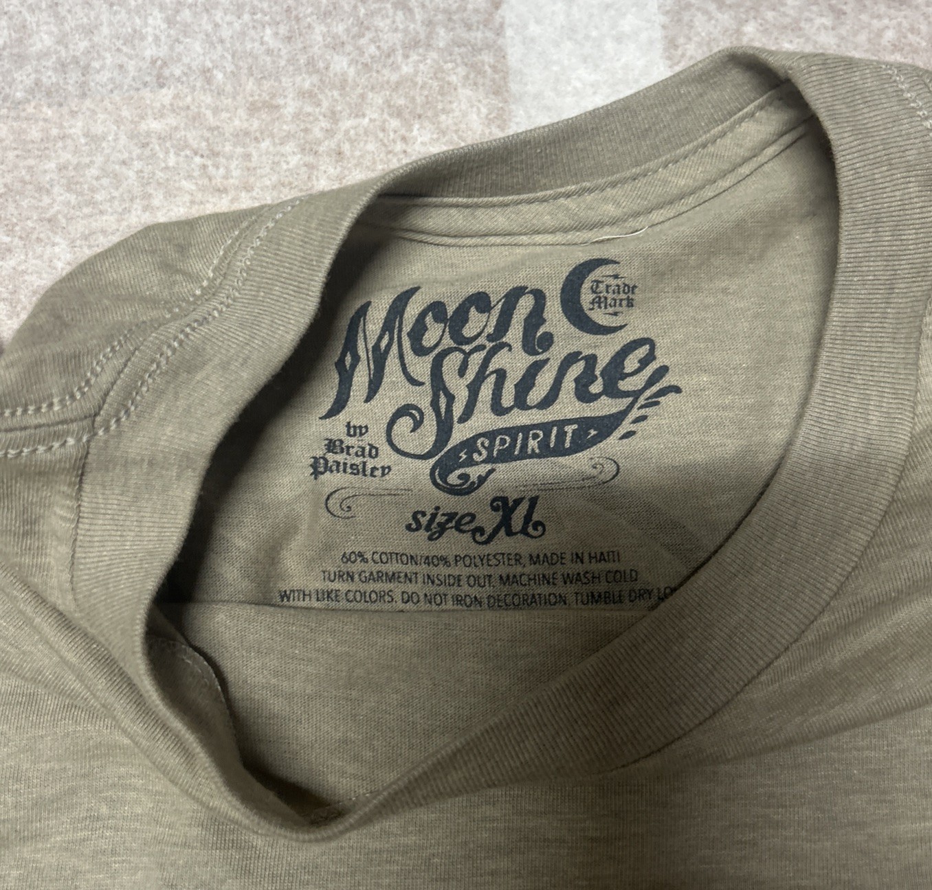 NWT El Gallo Men’s Brad Paisley Moon Shine Spirit T-shirt TAN XL
