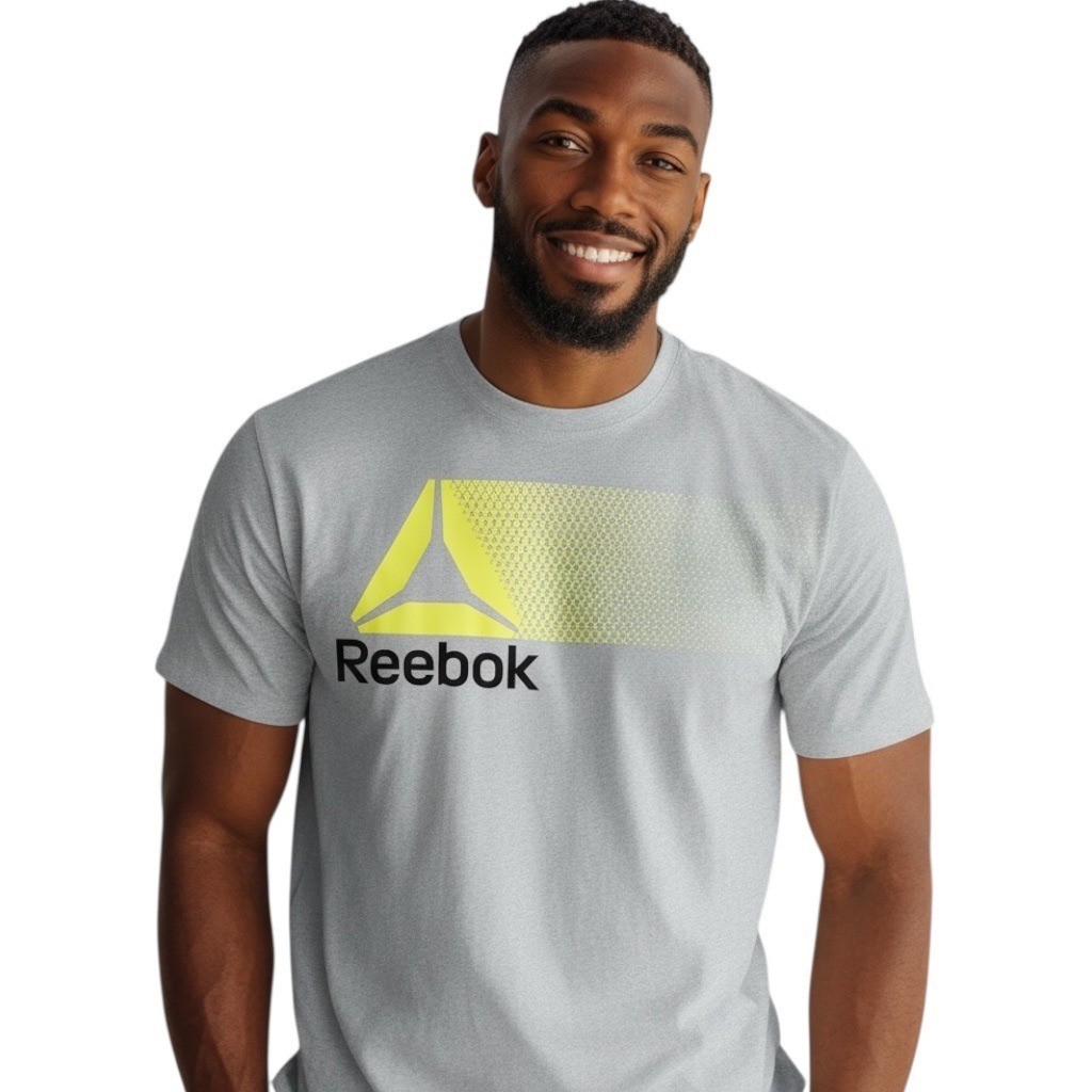 Reebok Men’s Short Sleeve Grey Graphic Classic Pullover T-Shirt Size 3XL NWT