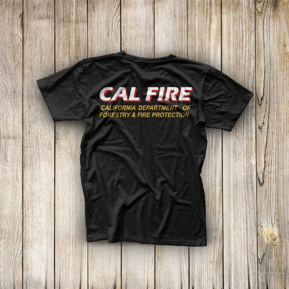 T-Shirt Tee 2 Side Fire Forestry & Protect CAL California Fire Rescue Department