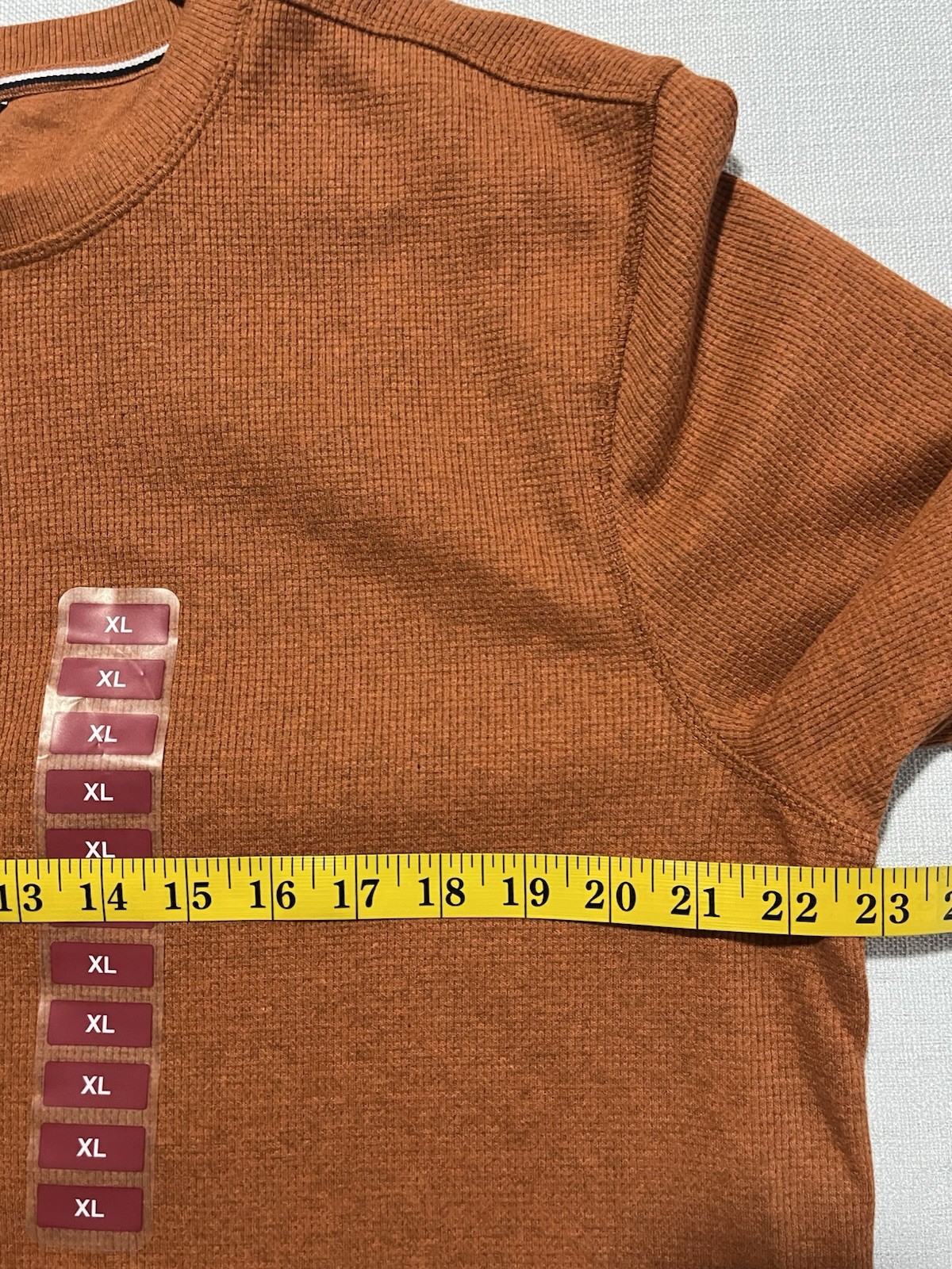 Therma Henley Men’s Rust Shirt Waffle Knit Cotton Blend Thick Fall XL New