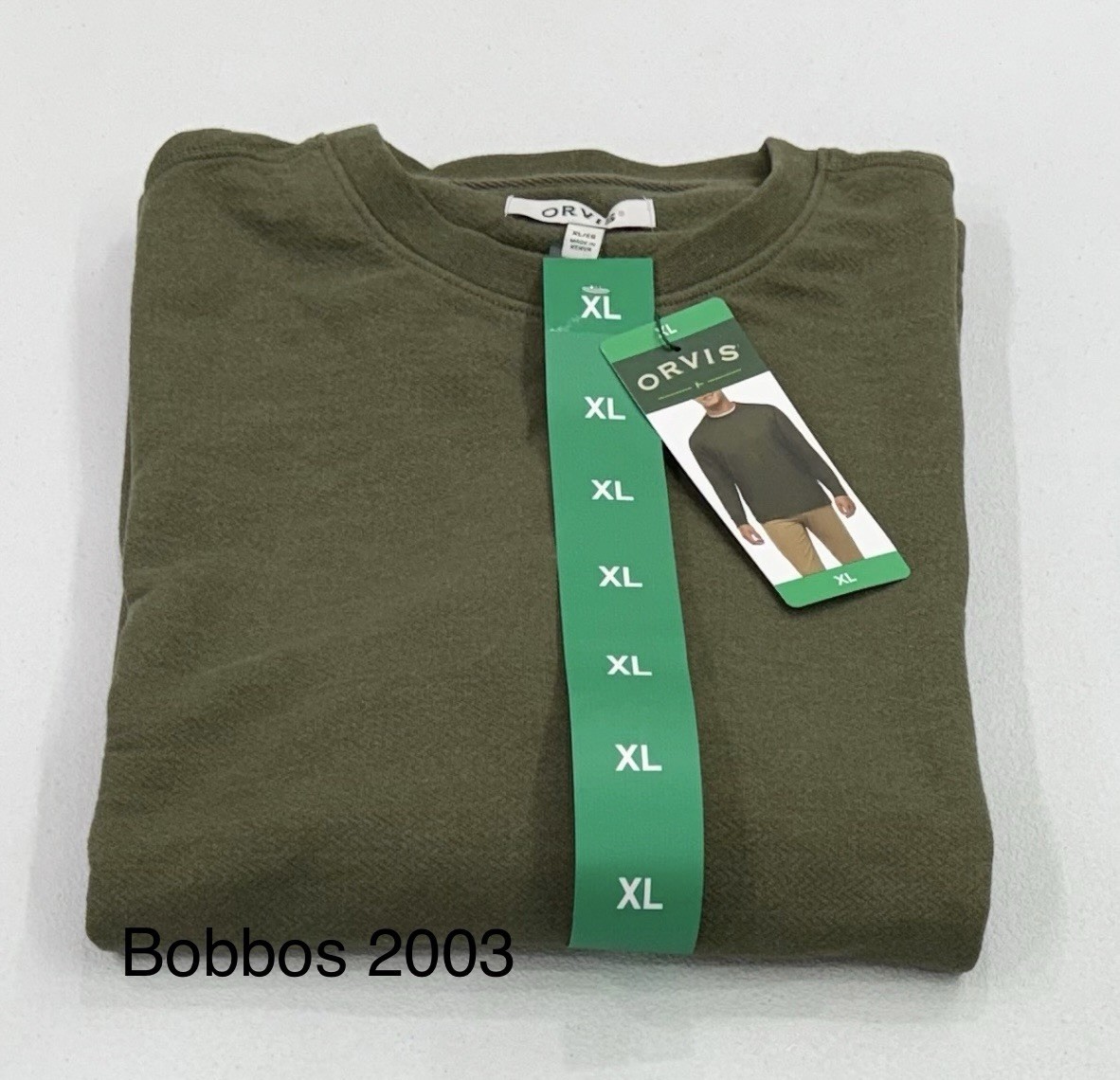 Orvis Men’s Long Sleeve Crewneck Pullover, Green, Size XL