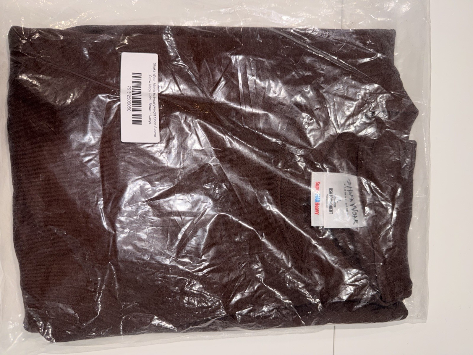 Shaka Wear Max Heavyweight T-Shirt Brown Large Super Max Heavy 100% Cotton NWT
