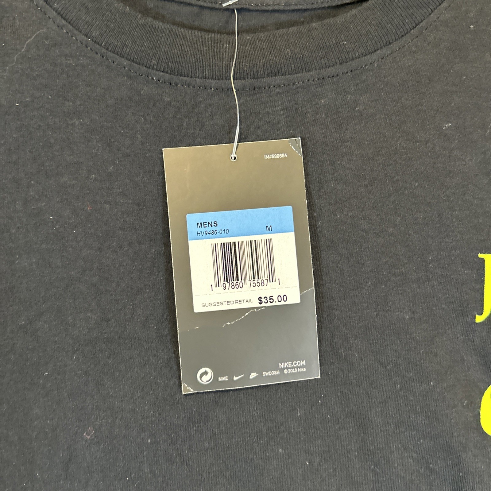 Nike Training Tshirt I Won’t Win Quietly Black Volt Medium HV9486-010 New Mens