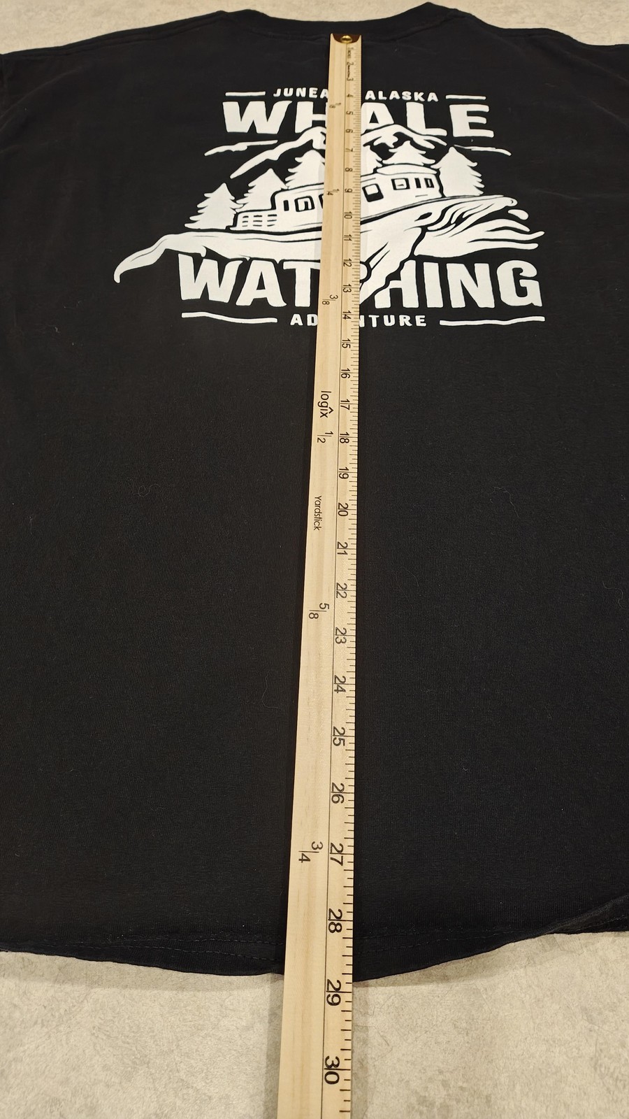 Juneau Alaska Whale Watching Adventure Hanes Shirt Mens XL Black Graphic Tee