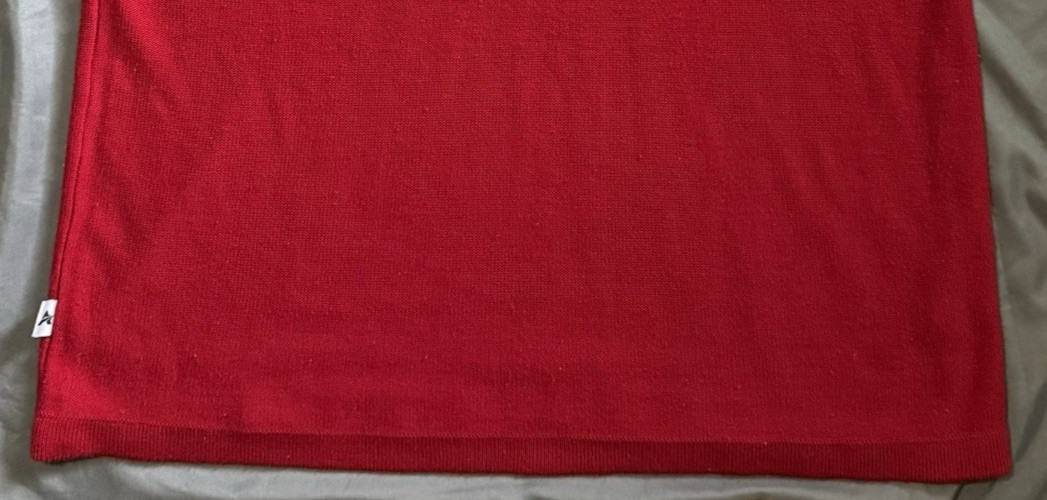 Avirex LTD Red Argyle Stripe Acrylic Knit Shirt Large Y2K Hip Hop Streetwear
