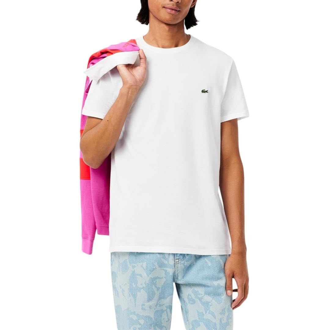 Lacoste Men’s Cotton Pima T-Shirt, White, Small Small, White