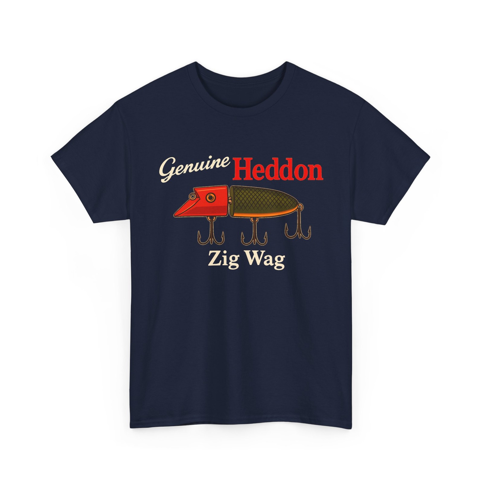 Genuine Heddon Zig Wag Vintage Wooden Fishing Lure Glass Eyes Tribute T-Shirt