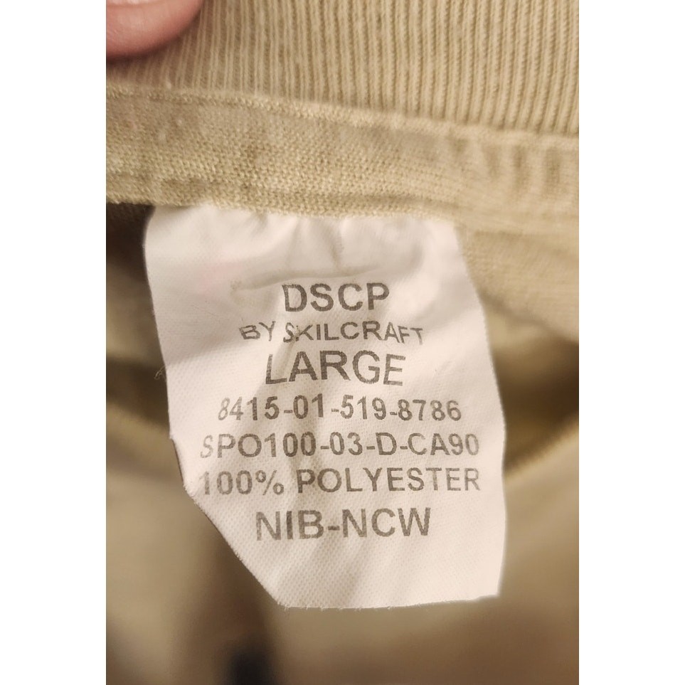 DSCP By Skilcraft Men Large Tan 499 OCP Military Undershirt T-Shirt 3 Pack