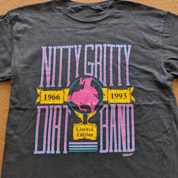 Vintage Nitty Gritty Dirt American Rock Band T-shirt MA177 FREE SHIPPING