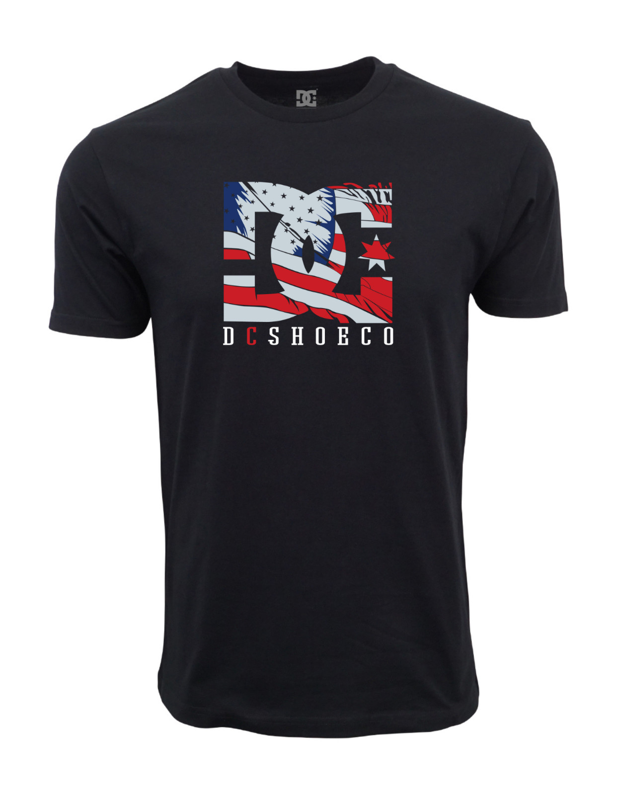 DC SHOES STAR FLAG LOGO T SHIRT