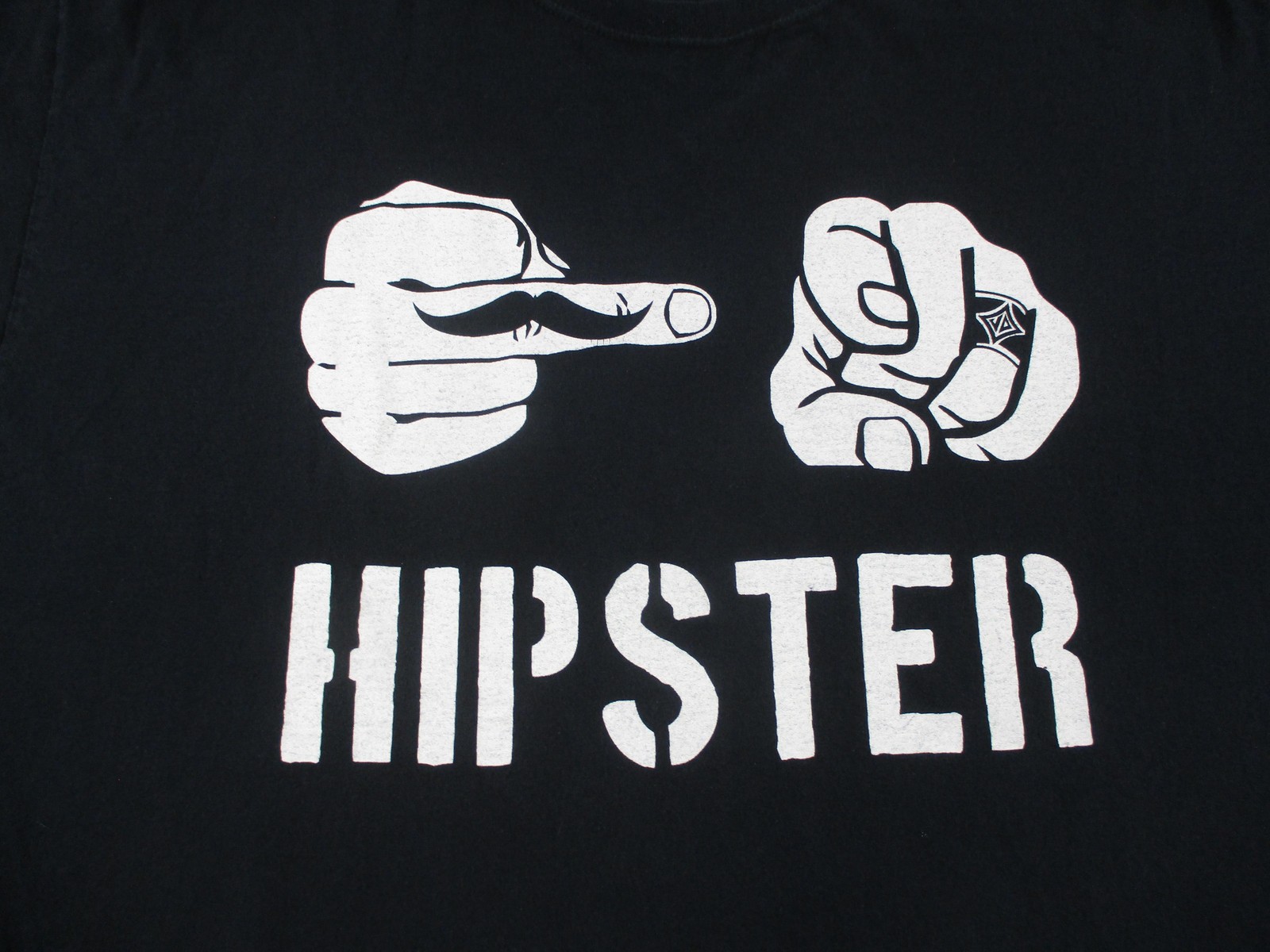 Jerzees Shirt Mens XL Black F U Hipster Graphic Funny Tee JD Logo Double Sided