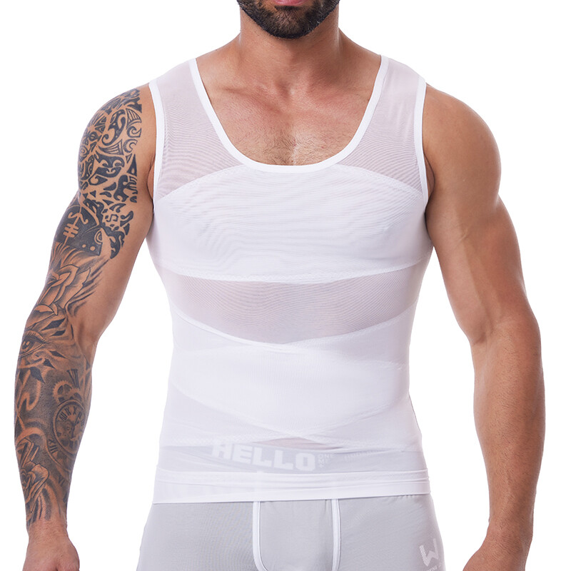 Men Gynecomastia Compression Shirts Tummy Control Body Shaper Tank Top Shapewear