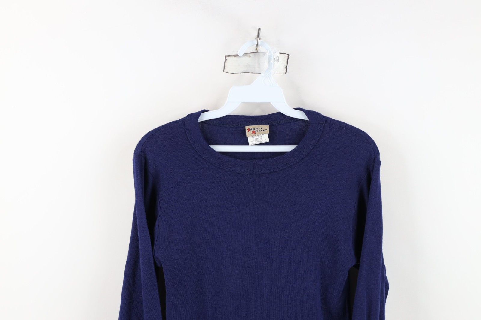 Vtg 90s Streetwear Mens Medium Blank Thermal Ribbed Knit Long Sleeve T-Shirt USA