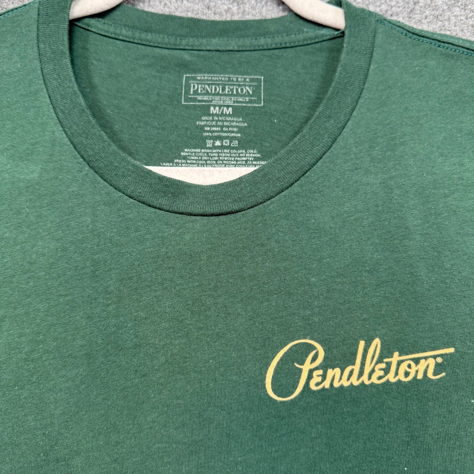 Pendleton Tshirt Mens Medium Green Buffalo Graphic Tee Southwestern Heritage