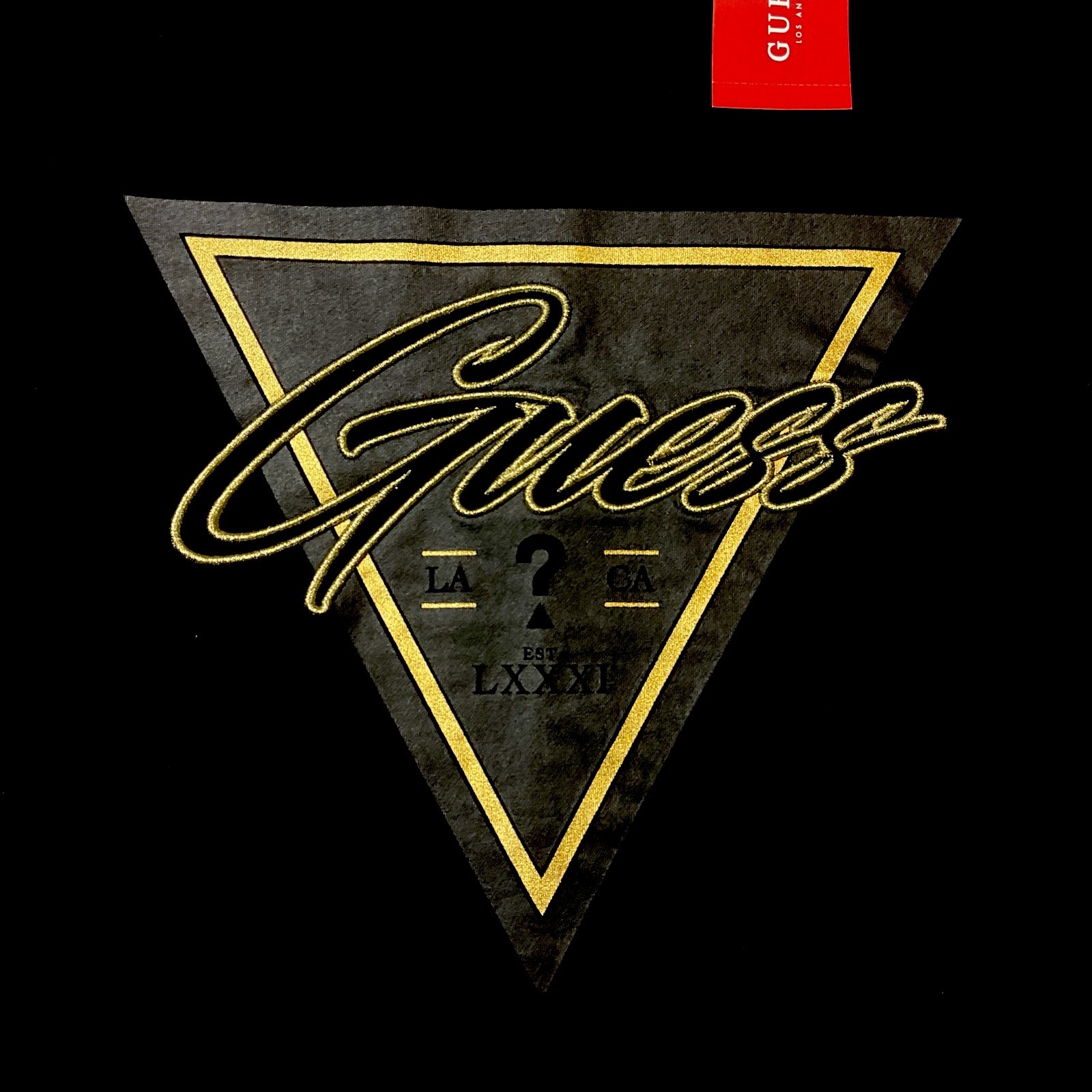 GUESS Los Angeles Men’s Short Sleeve T-Shirt Size LARGE Black 100% Cotton NEW