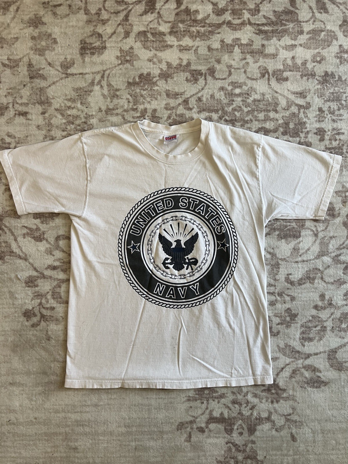 Vintage 90s Soffe Navy T-Shirt with black United States Navy emblemSize M #90s